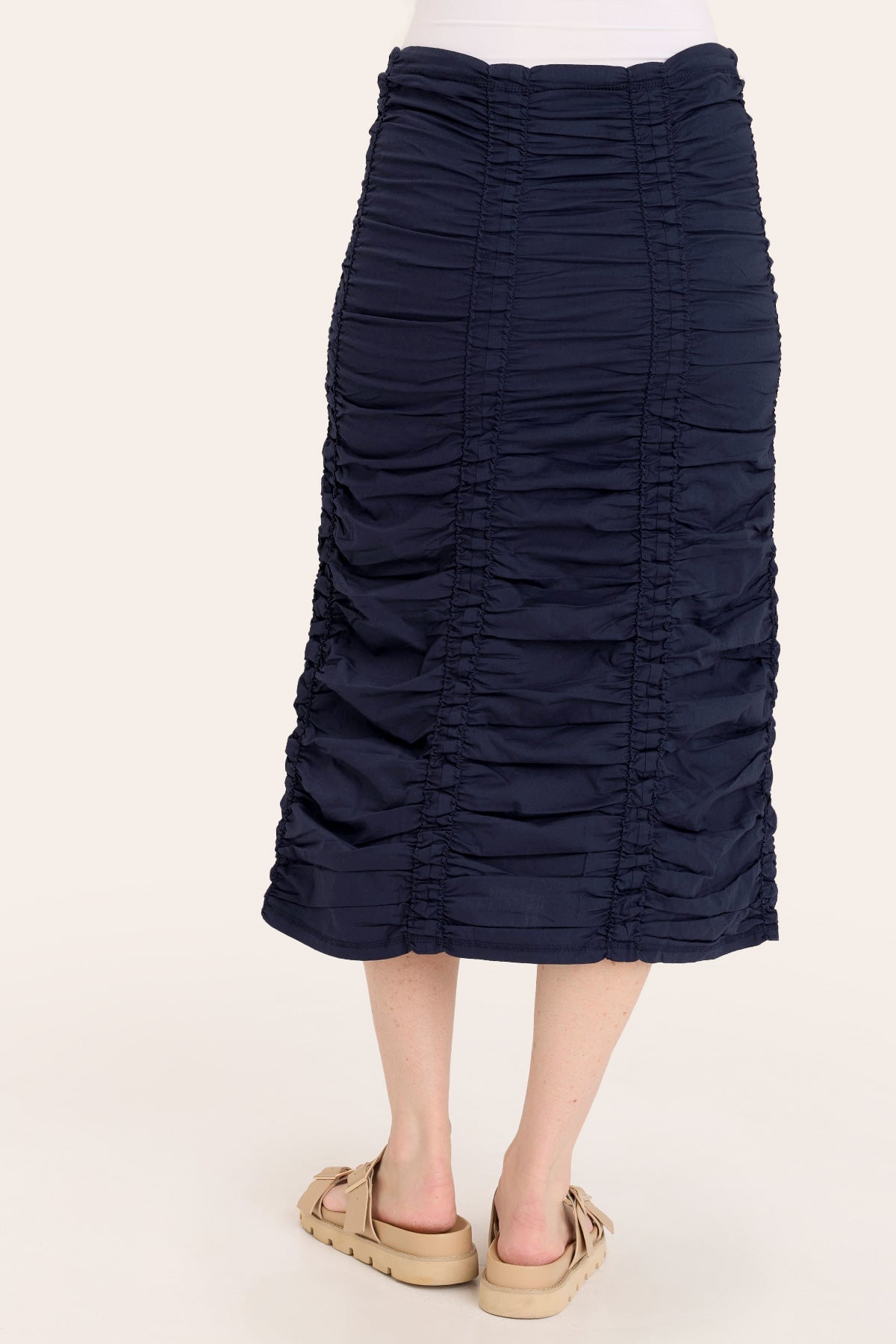 Double Shirred Panel Skirt for Women - Flowy High Waist A-Line Skirt with Elastic Waistband | Perfect for Summer, Beach, and Casual Outfits