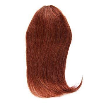 Kabello Clip-In Human Hair Bangs Fringe Hair Extension for Women - Red Wine Color (1 Pack) | Natural-Looking Instant Bangs for Everyday Style & Costume Parties