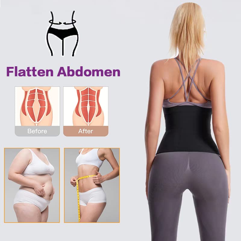 Aniolzd Women's Waist Trainer Wrap - Tummy Control Body Shaper for Belly Fat Reduction & Postpartum Recovery | Plus Size Waist Cincher for Workout, Weight Loss & Everyday Wear