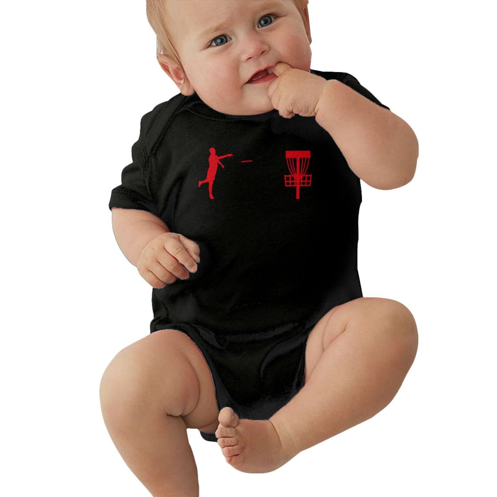 Disc Golf Silhouette Baby Romper - Newborn Short Sleeve Bodysuit for Boys & Girls | Perfect for Playtime, Family Outings & Disc Golf Events