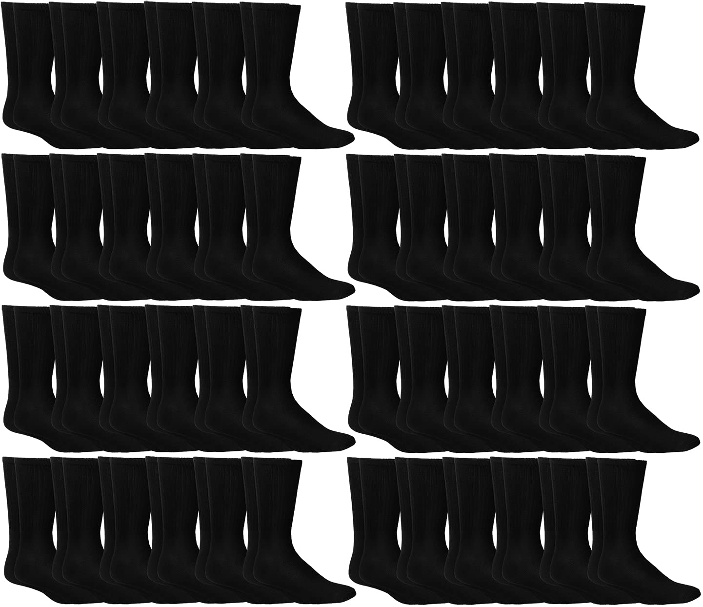 Yacht & Smith 48 Pack Men's Cotton Crew Socks - Heavy Duty, Soft & Durable - Perfect for Everyday Wear, Work, Gym & Donations - Ideal for Sock Drives & Charity Events