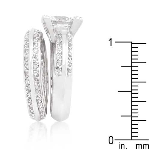1.5 Carat Round Cut Cubic Zirconia Pave Engagement Ring Set - Sparkling Wedding Band for Women, Perfect for Proposals, Anniversaries & Special Occasions