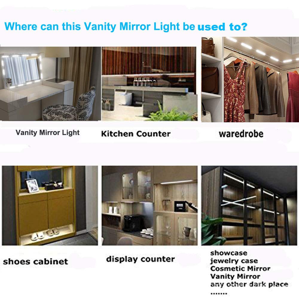Hollywood LED Vanity Mirror Lights - 10ft Dimmable Touch Control for Makeup & Bathroom