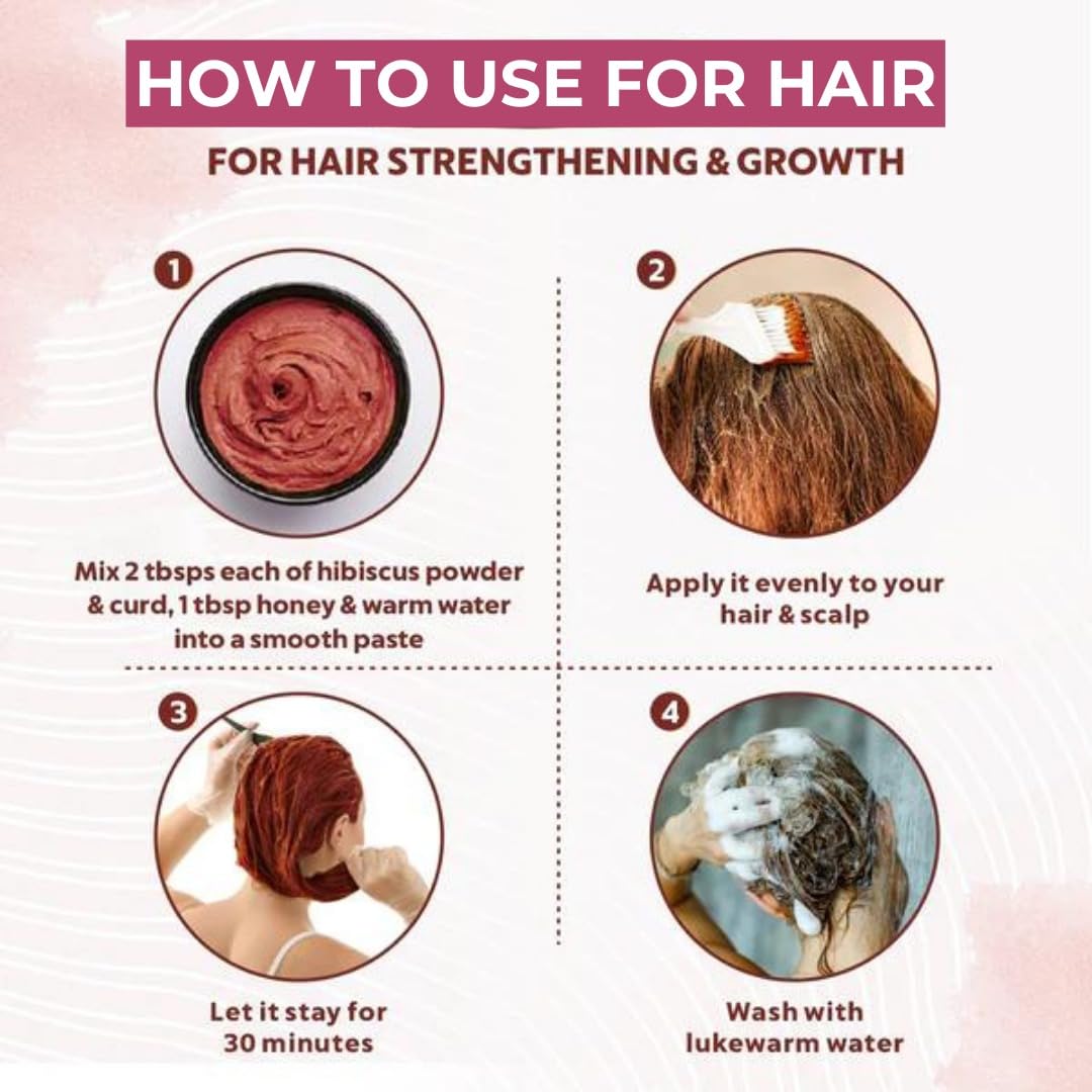 Chitra's Herbal Hair Care - Bhringraj & Hibiscus Powder Combo for Hair Growth & Nourishment (2-Pack) | Natural Ayurvedic Treatment for Dry, Damaged Hair & Scalp Health | Perfect for DIY Hair Masks & Herbal Hair Care Routines