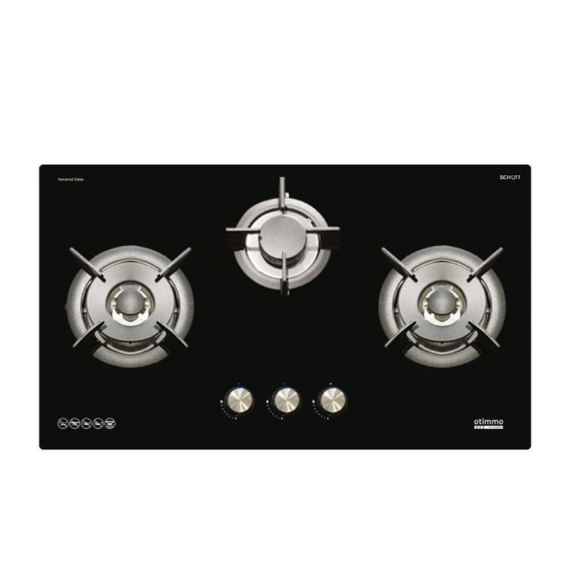 Europace ECH9148A 90cm Premium Inclined Range Hood with EBH 6391S 3-Burner 90cm Gas Cooktop (Schott Glass) - Perfect for Modern Kitchen Ventilation and Cooking