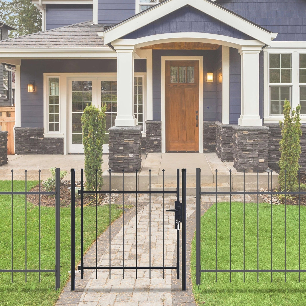 Aleko DIY Steel Pedestrian Gate Kit - ATHENS Style 3x5 Feet - Durable & Easy Installation for Backyard, Garden, and Driveway Security