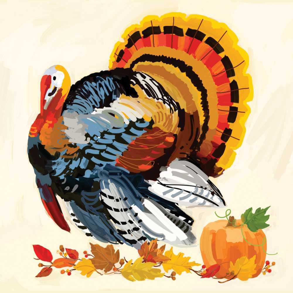 Premium Decorative Beverage Paper Napkins - Disposable Cocktail Napkins for Parties, Birthdays, Dining - 20-Pack Martha Collins Turkey Design - Perfect for Thanksgiving, Christmas, and Holiday Entertaining
