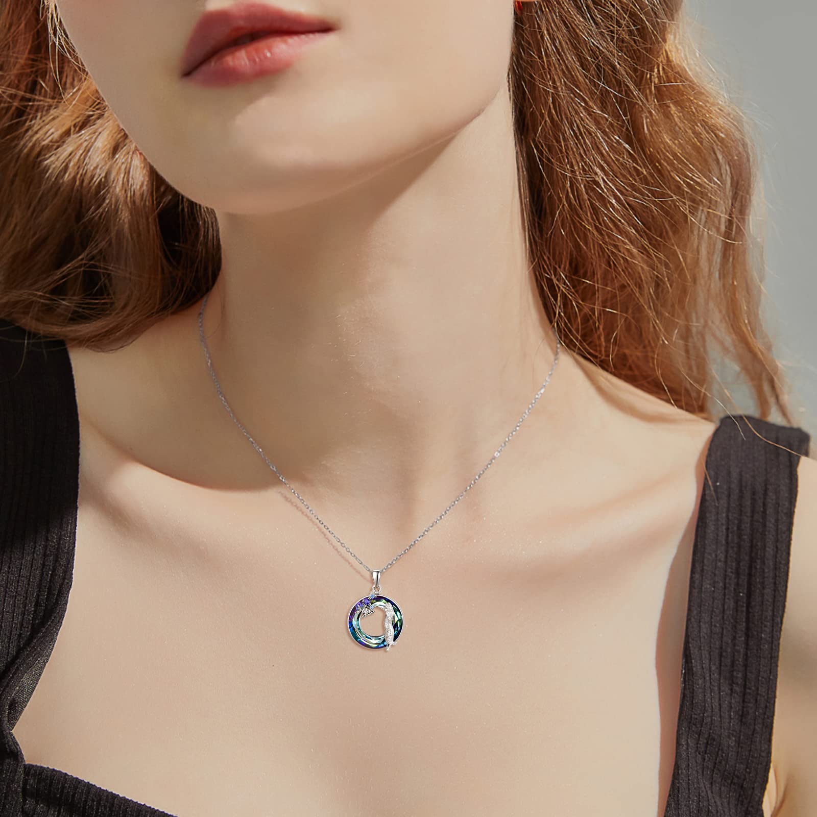 DreamBoat Sterling Silver Cat Necklace for Women - Elegant Crystal Cat Pendant, Cute Animal Jewelry, Perfect Friendship Gift for Cat Lovers | Ideal for Birthdays, Anniversaries & Everyday Wear