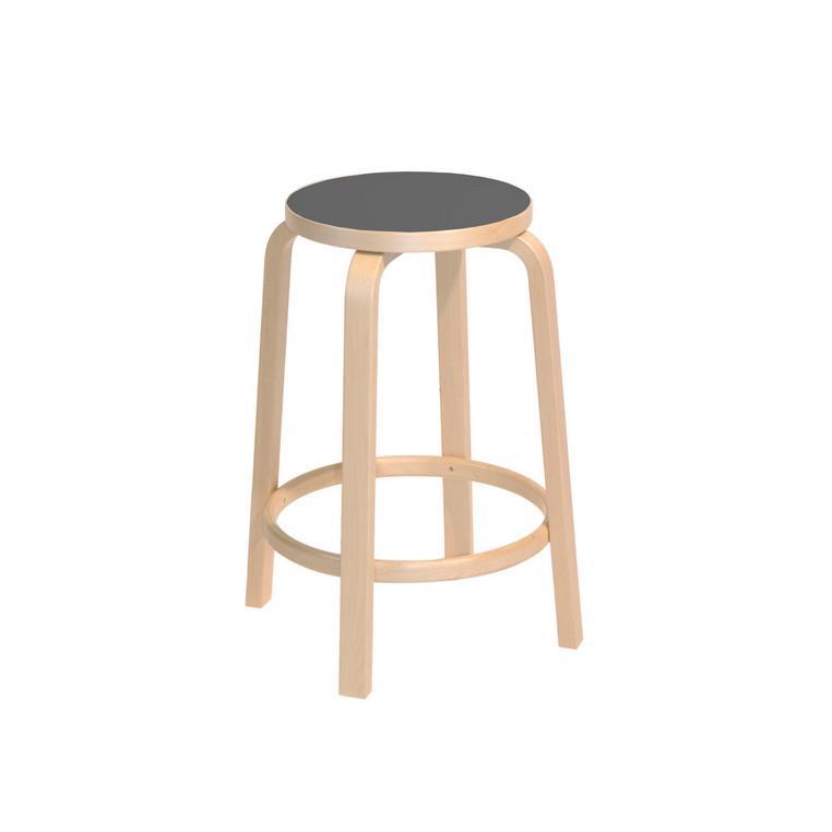 Artek Stool 64 by Alvar Aalto - Iconic Scandinavian Modern Bar Stool for Kitchen, Dining & Lounge Areas - Durable Birch Wood & Bentwood Design