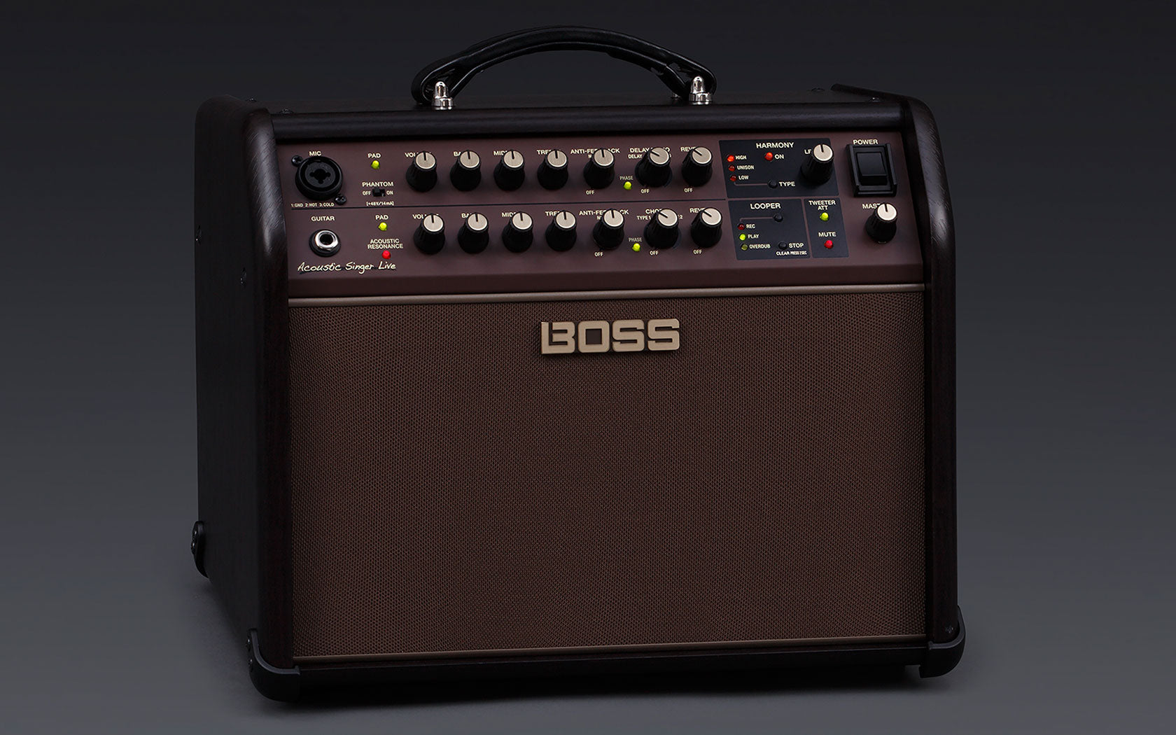 Boss Acoustic Singer Live Guitar Amplifier with Looper & Harmony - Portable PA System for Live Performances, Studio Recording & Home Practice