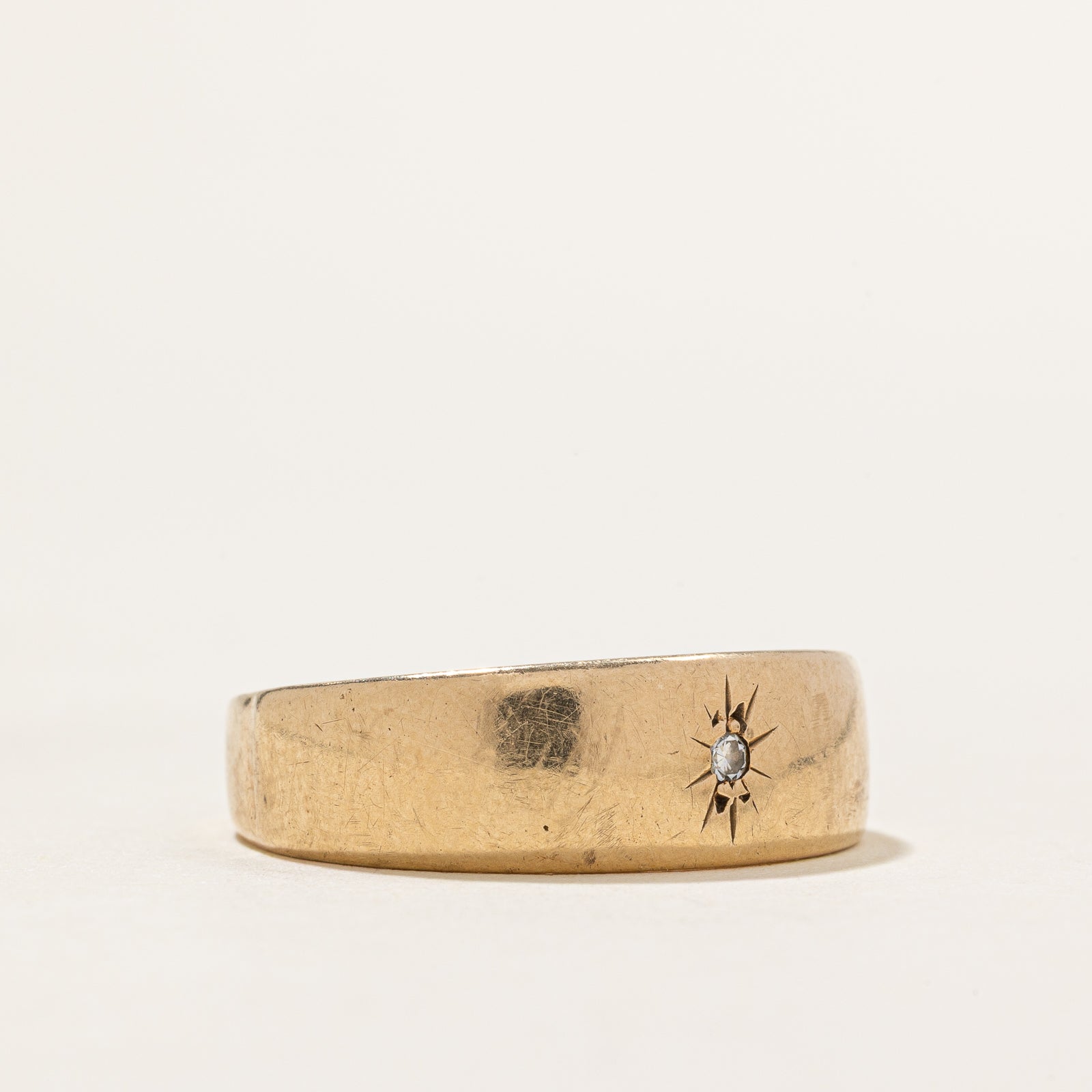 Vintage Canadian Star Set Diamond Ring 0.01ct Size 8.5 - Elegant Wedding Band, Anniversary Gift for Her, Perfect for Special Occasions & Everyday Wear