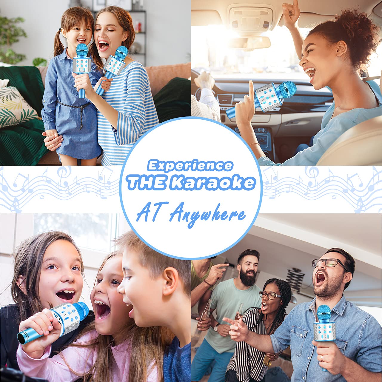 Bluetooth Microphone for Kids Ages 3-12 - Wireless Singing Toy with LED Lights, Perfect Gift for Boys & Girls - Fun Karaoke Microphone for Parties, Playtime & Home Entertainment