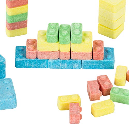 **Assorted Fruit Flavored Candy Bricks - 18 Party Favor Bags (0.42 oz Each) | Fun Building Blocks for Kids, Birthday Parties & Classroom Treats - Kosher Certified**