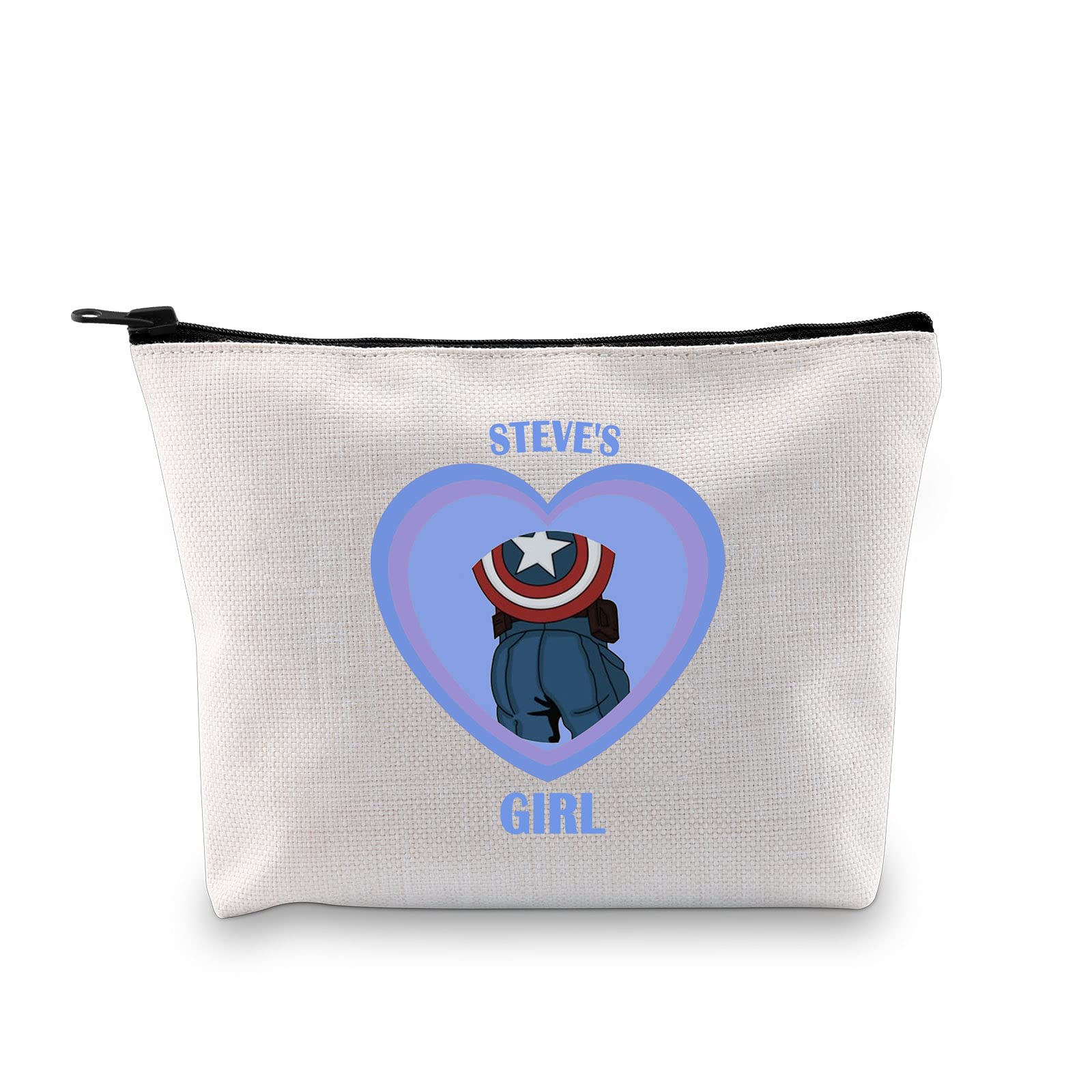 Steve’s Girl Captain Makeup Bag - Movie Fandom Inspired Zipper Pouch for Women | Perfect for Cosplay, Conventions & Travel Accessories