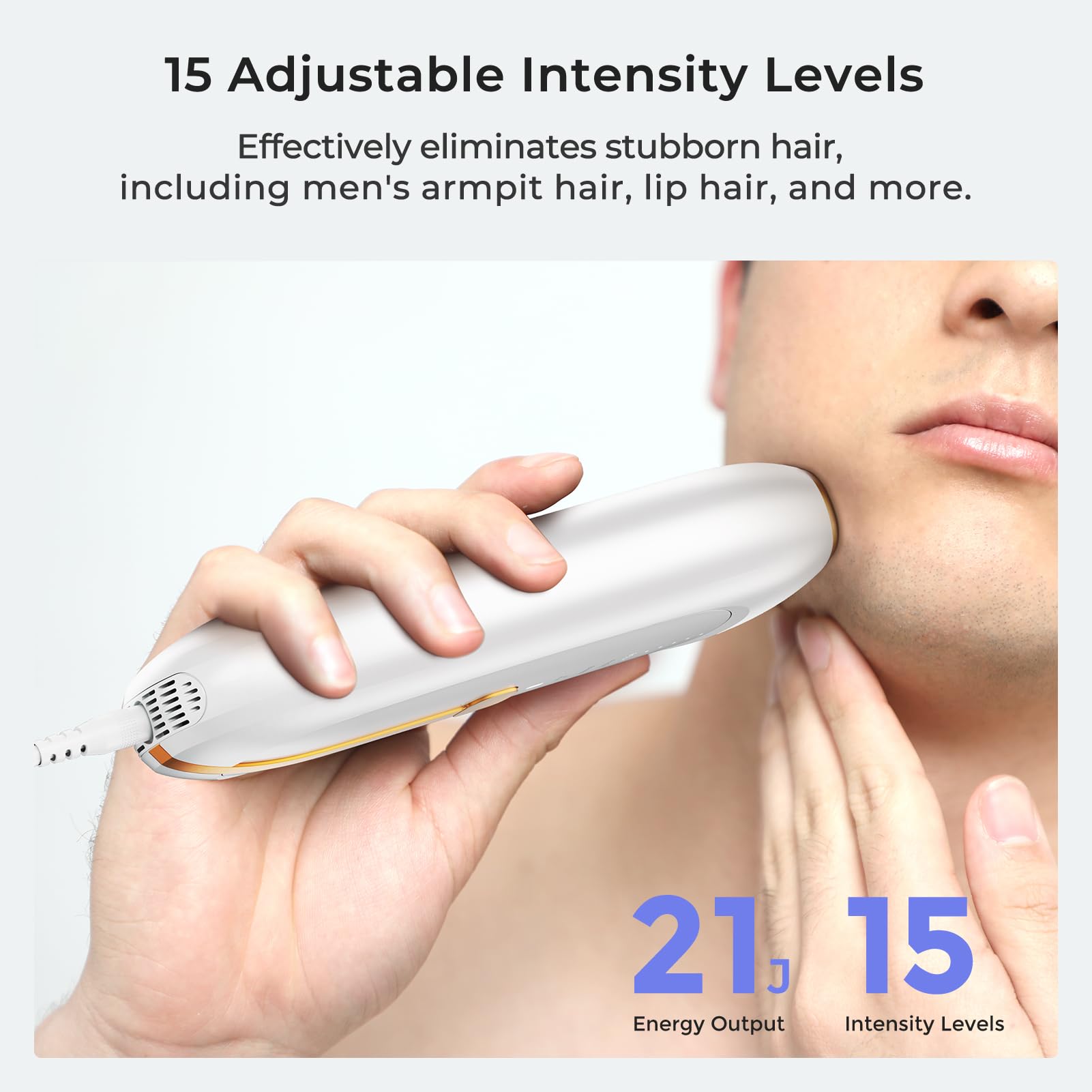 Painless Sapphire Ice Cooling IPL Laser Hair Removal Device for Women & Men - Permanent Hair Reduction, Unlimited Flashes, At-Home Alternative to Salon - Safe for Face, Bikini, Upper Lip, Armpits & Legs - Perfect for Smooth Skin at Home, Travel & Quick Touch-Ups