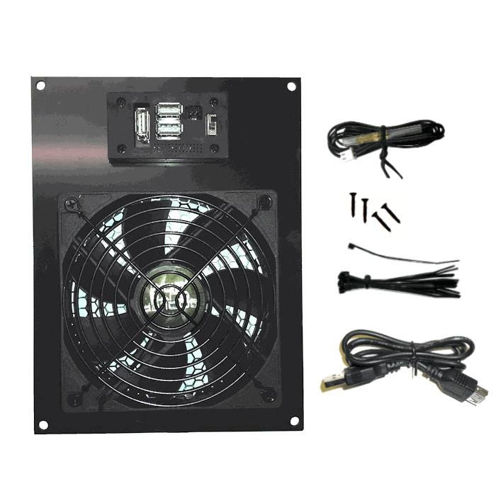 CG Cabcool 1201 Deluxe Single 120mm USB Fan with Preset Thermostat - Portable Cooling Unit for Home Office, Gaming PC, and Server Rack Temperature Control
