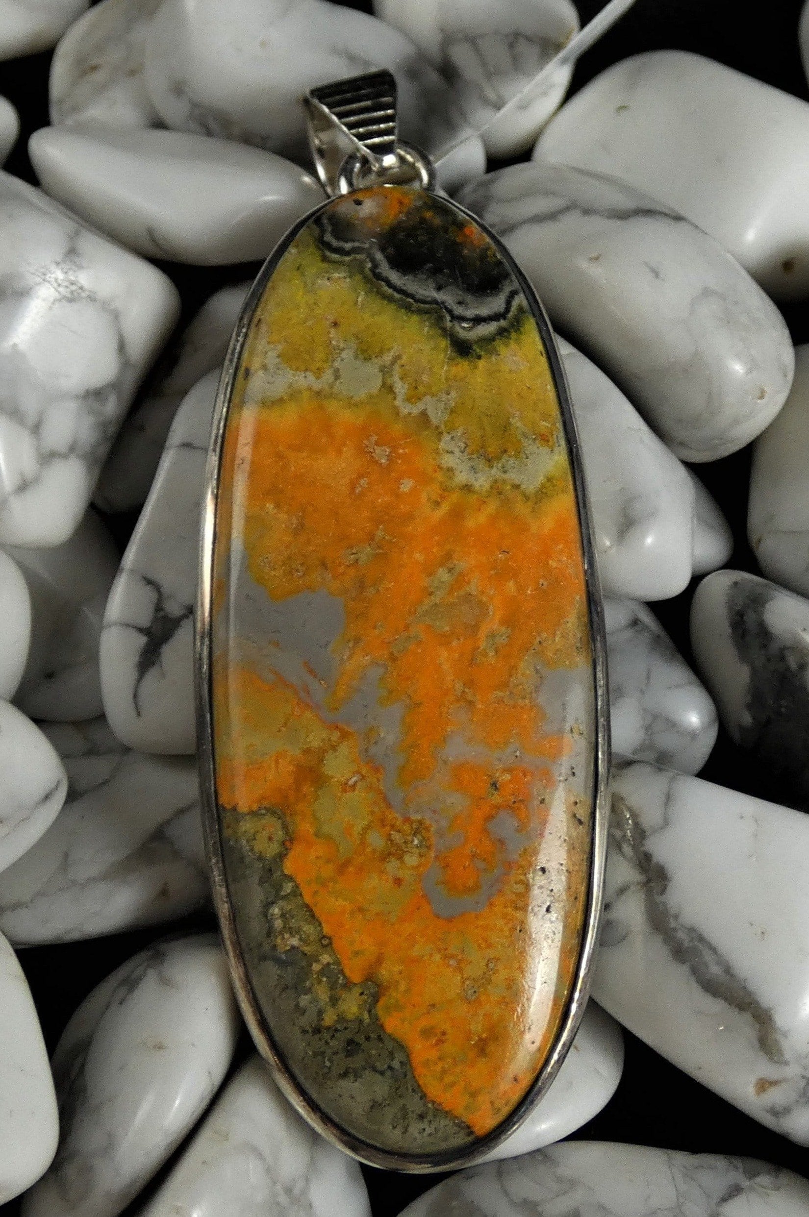 Bumblebee Jasper Sterling Silver Pendant Necklace - Natural Stone Jewelry for Women - Perfect for Everyday Wear & Spiritual Healing