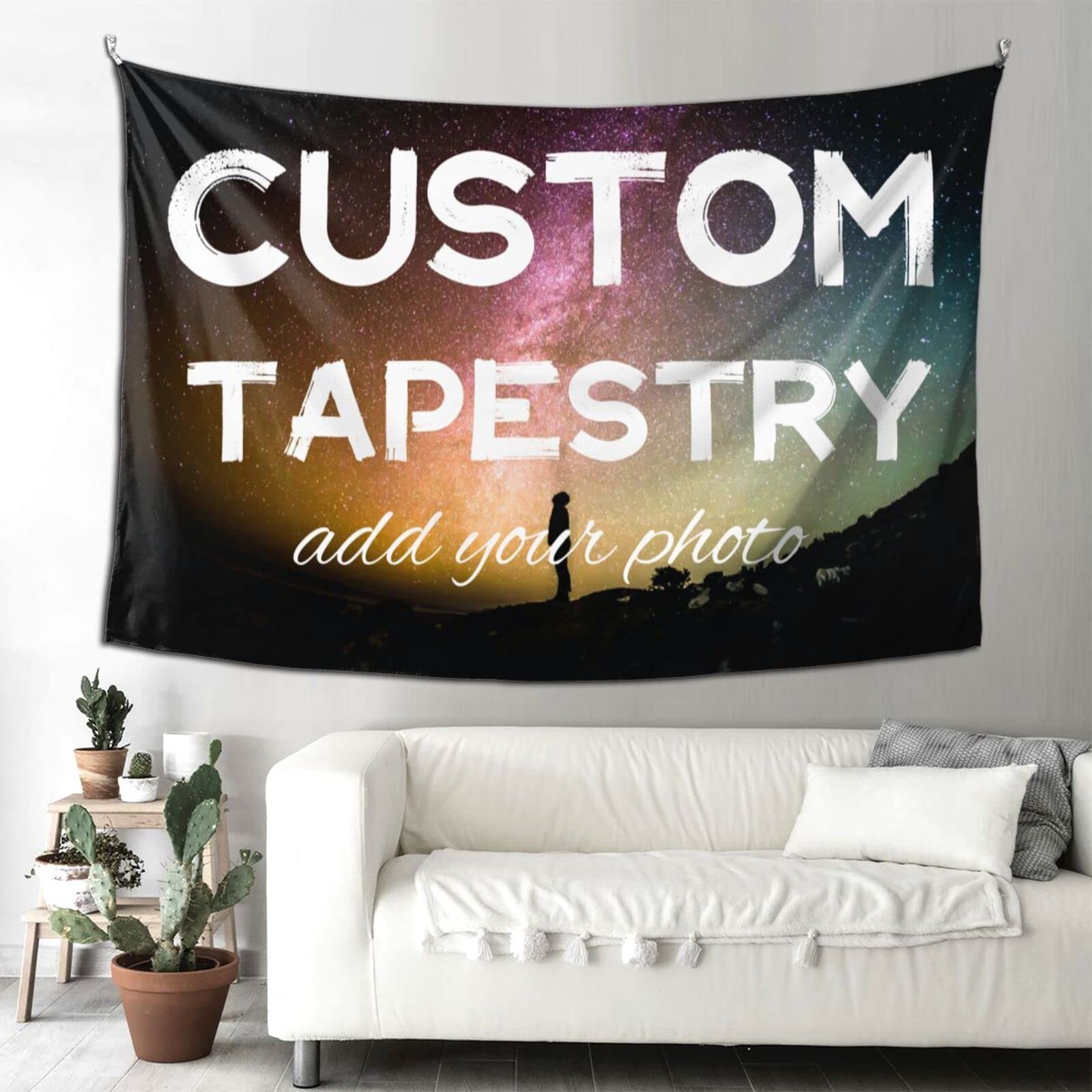 Custom Tapestry Wall Hanging - Personalized Photo Backdrop & Home Decor (90x60 inches) | Beach Coverlet, Wall Art Fabric, Curtain Alternative | Perfect for Bedroom, Living Room & Outdoor Photo Shoots