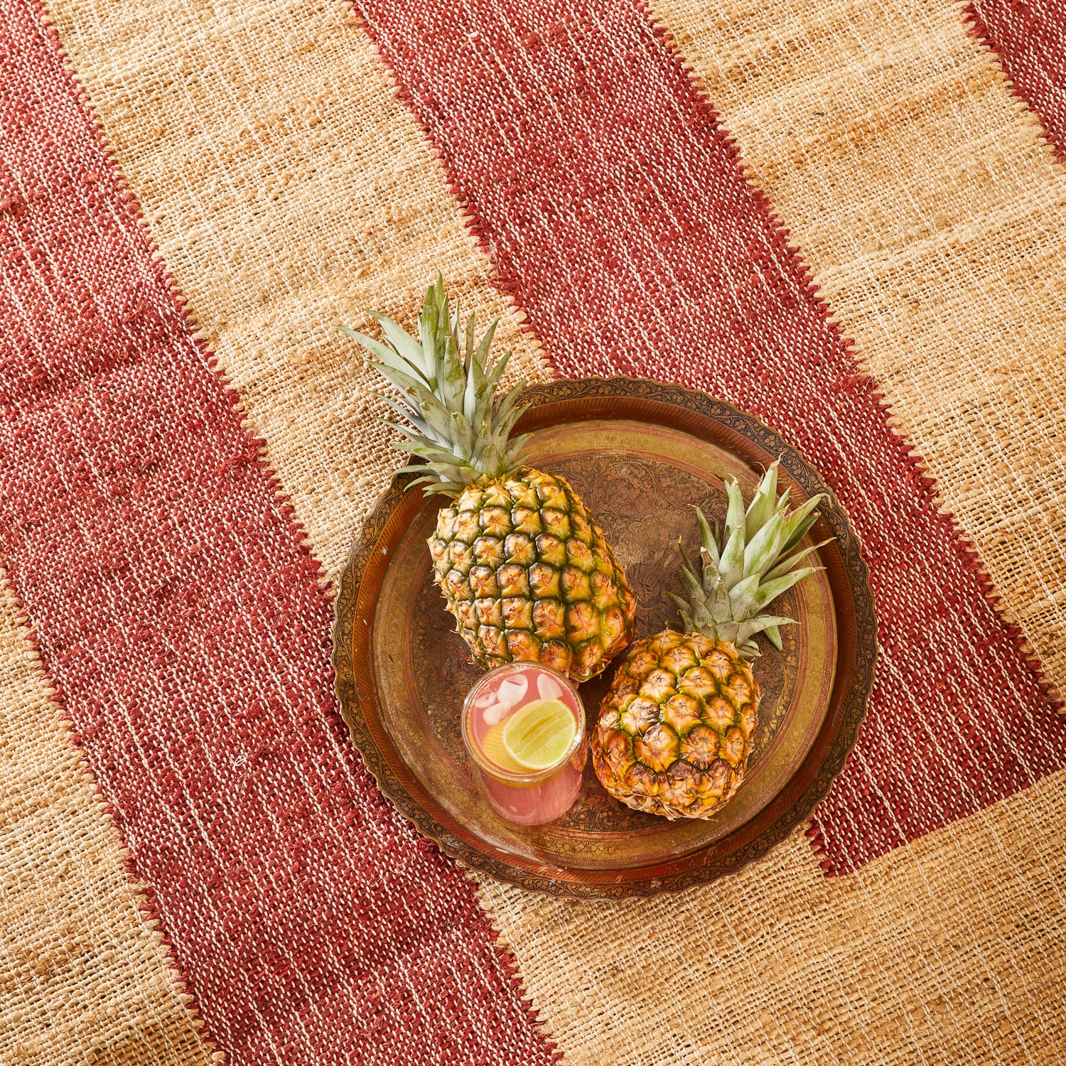 Adrienne Jute Rug Carmine - Natural Fiber Bohemian Area Rug for Living Room, Bedroom & Nursery | Eco-Friendly Home Decor