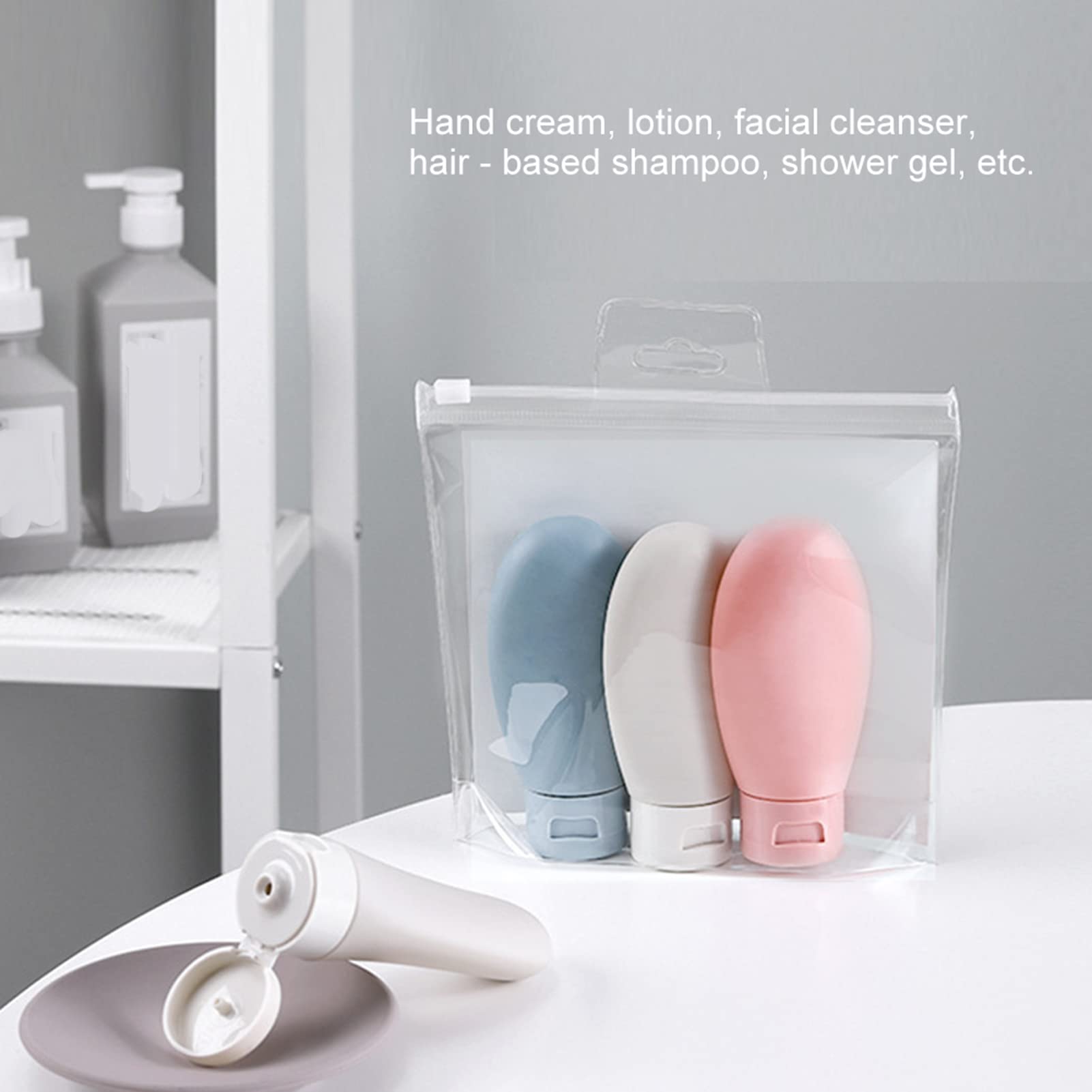 3pcs Silicone Travel Bottles for Shampoo, Shower Gel & Lotion - Leak-Proof Toiletry Containers for Airplane Carry-On | Perfect for Vacation, Gym & Business Trips