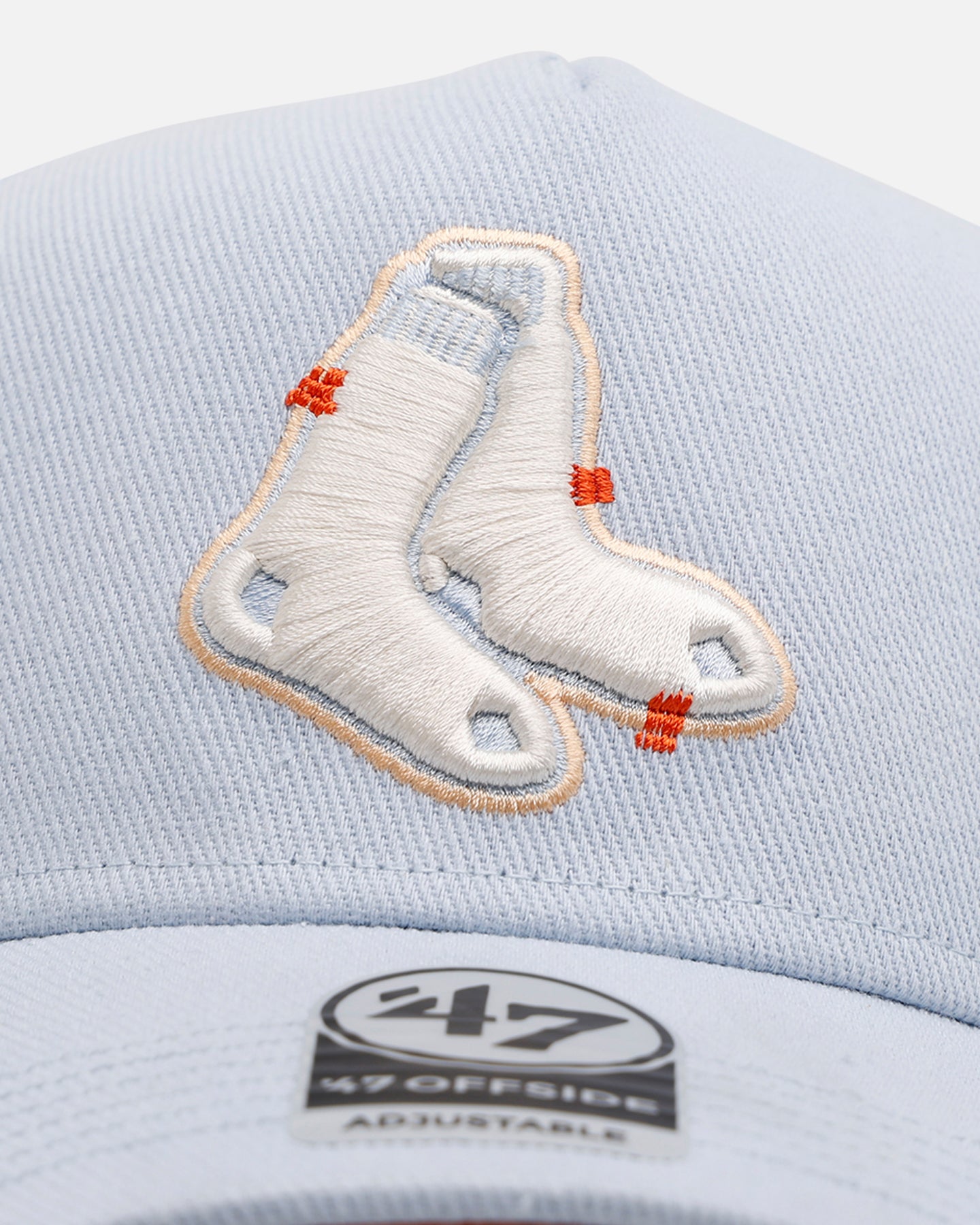47 Brand Boston Red Sox 'Overstitch' 47 Offside Snapback Hat - Light Blue Adjustable Baseball Cap for Men & Women - Perfect for Games, Fan Gear & Streetwear Fashion