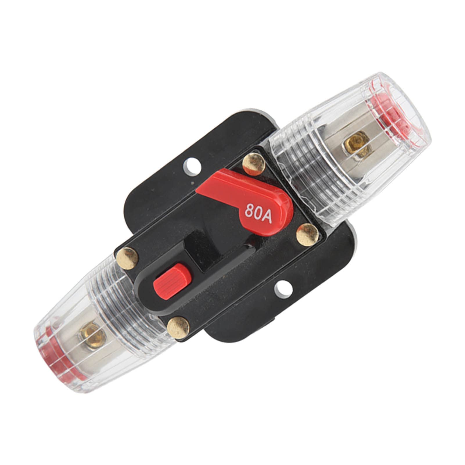 12V-48V Manual Reset Fuse Circuit Breaker 80A - Inline Holder for Car Audio, Amplifier, RV, Marine, Boat & Truck - Perfect for Sound Systems, Home & Outdoor Power Protection