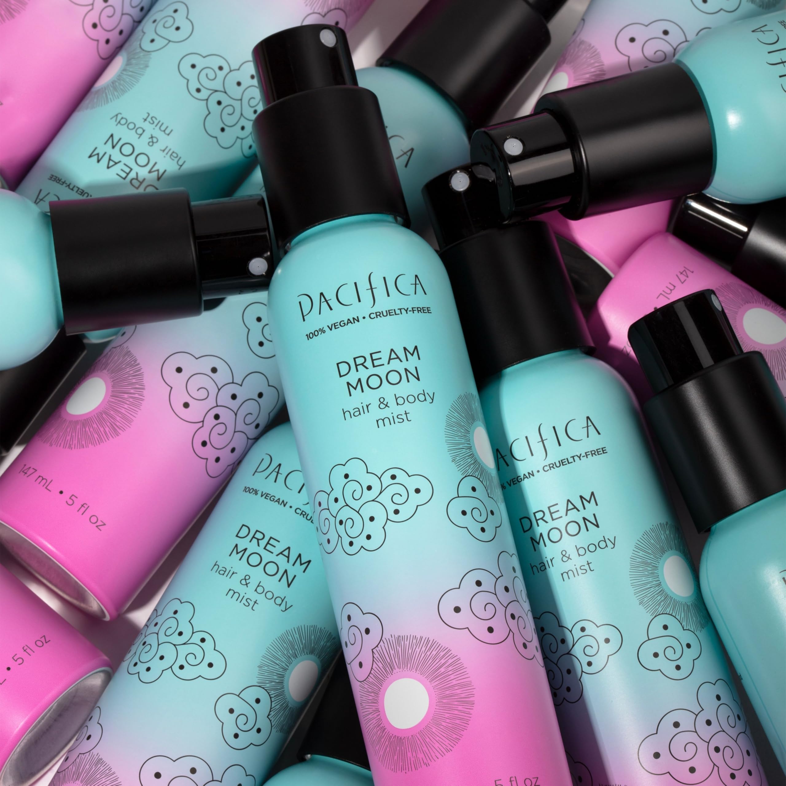 Pacifica Dream Moon Hair & Body Fragrance Spray - Bergamot, Pear, Pink Rose, Coconut, Vanilla, Sandalwood & Patchouli Scent | Alcohol-Free, Vegan, Cruelty-Free Perfume Mist (5 oz) - Perfect for Date Nights, Special Occasions & Everyday Wear