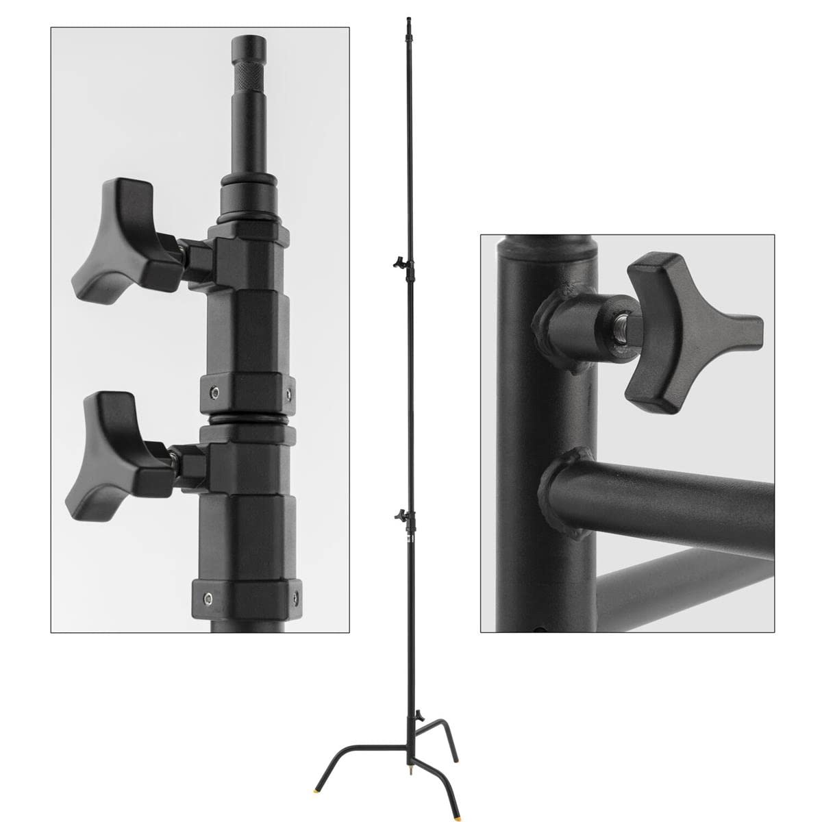 Lowel 40-Inch C-Stand Turtle Base Kit with 2.5-Inch Grip Head & 40-Inch Grip Arm - Heavy Duty Black Photography Stand for Studio Lighting, Video Production, and Film Equipment Support