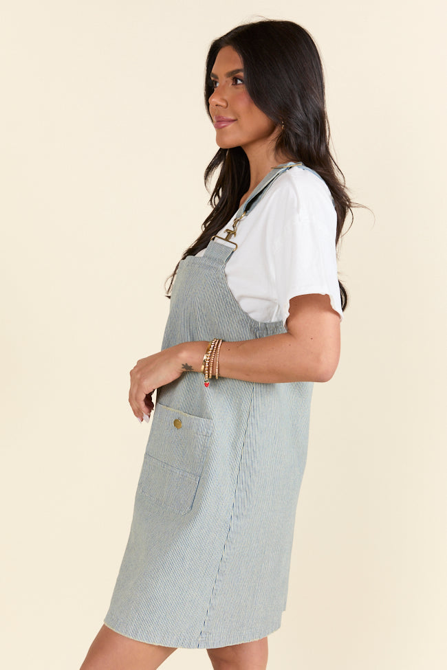 Shelley Striped Overalls Dress - Holley Gabrielle X Pink Lily Collaboration | Women's Fashion Jumpsuit for Casual Outings & Street Style