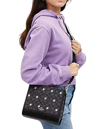 Coach Dempsey Tote 22 - Signature Jacquard with Star Embroidery - Stylish Designer Handbag for Women - Perfect for Work, Travel & Everyday Use
