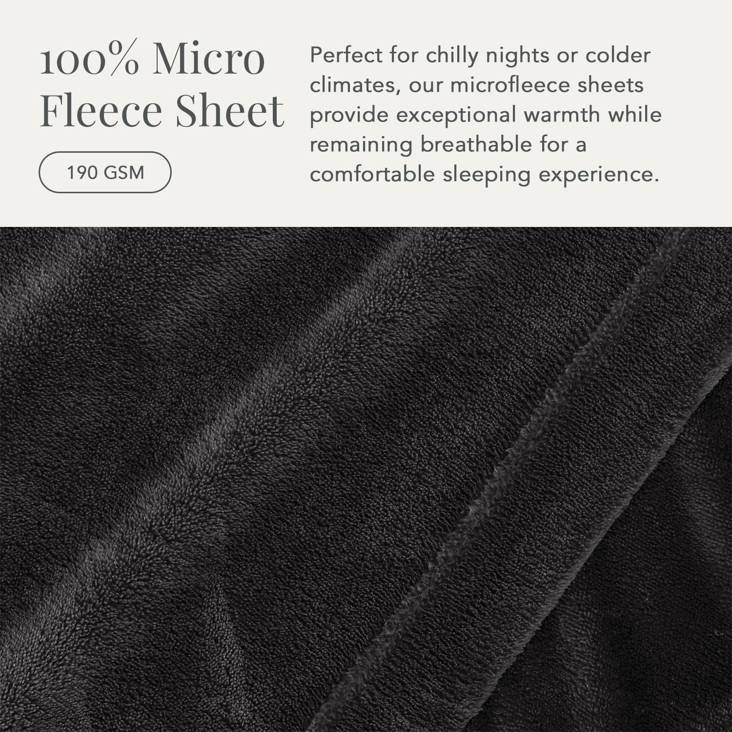 Ultra Soft Micro Fleece Sheets Set with Deep Pockets - King Size Black Bedding for Winter | Velvet Plush Polar Fleece Blanket | Cozy Warm Tribeca Collection | Perfect for Cold Nights & Luxury Bedrooms