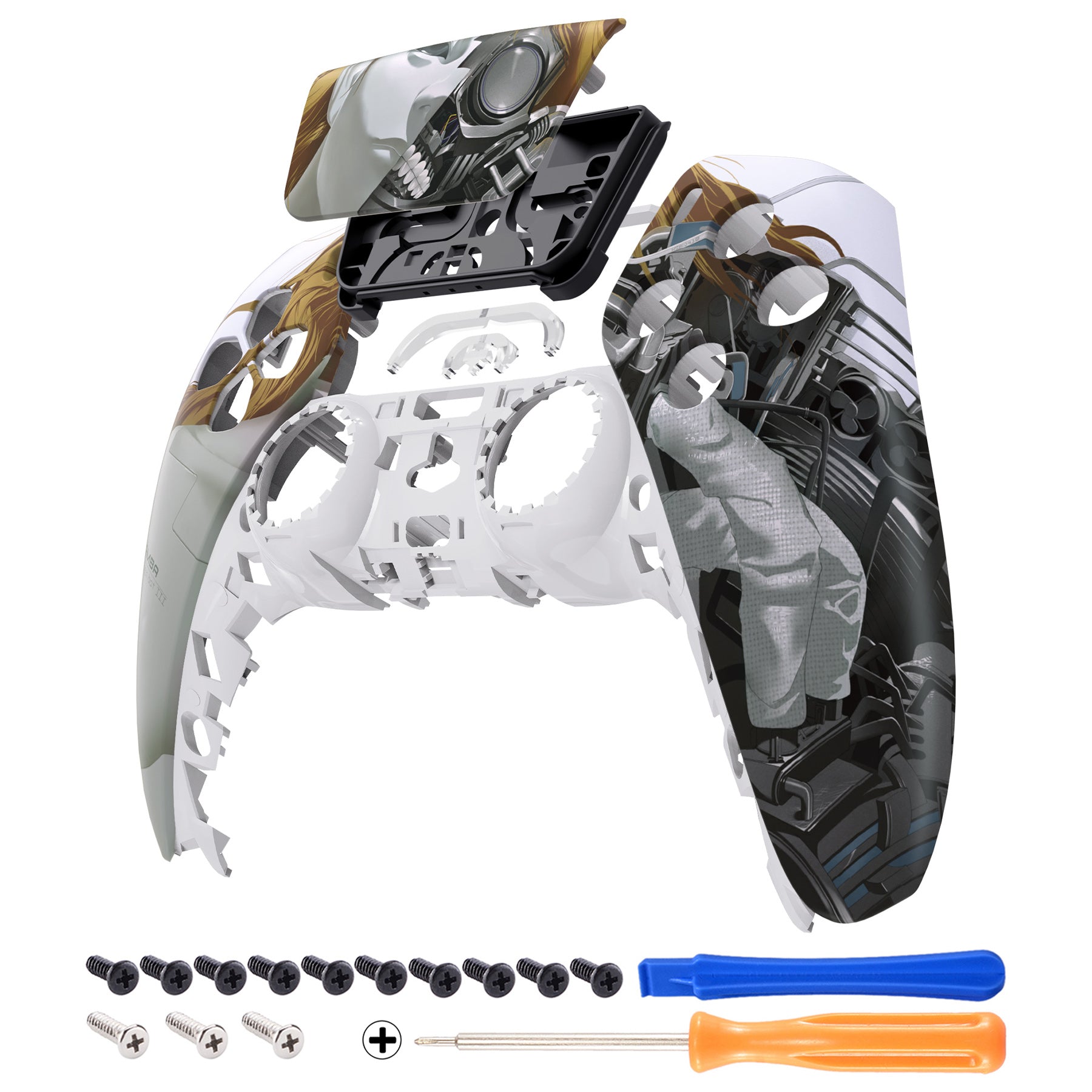 eXtremeRate PS5 Controller Replacement Front Housing Shell with Touchpad - Compatible with BDM 010/020/030/040/050 - Mamba Assassin Bot III - Customize Your Gaming Experience for Enhanced Performance