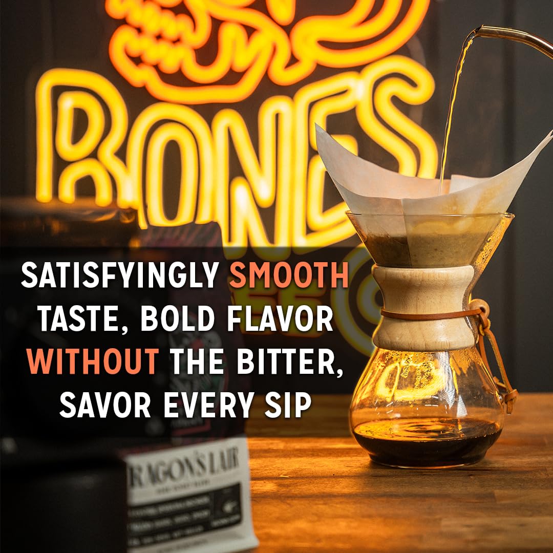 Bones Coffee Company World Tour Sample Pack Gift Set - Medium Roast Whole Bean Coffee, Low Acid Flavored Coffee Beans (4 oz, Pack of 5) | Perfect for Coffee Lovers, Office Gifts & Home Brewing