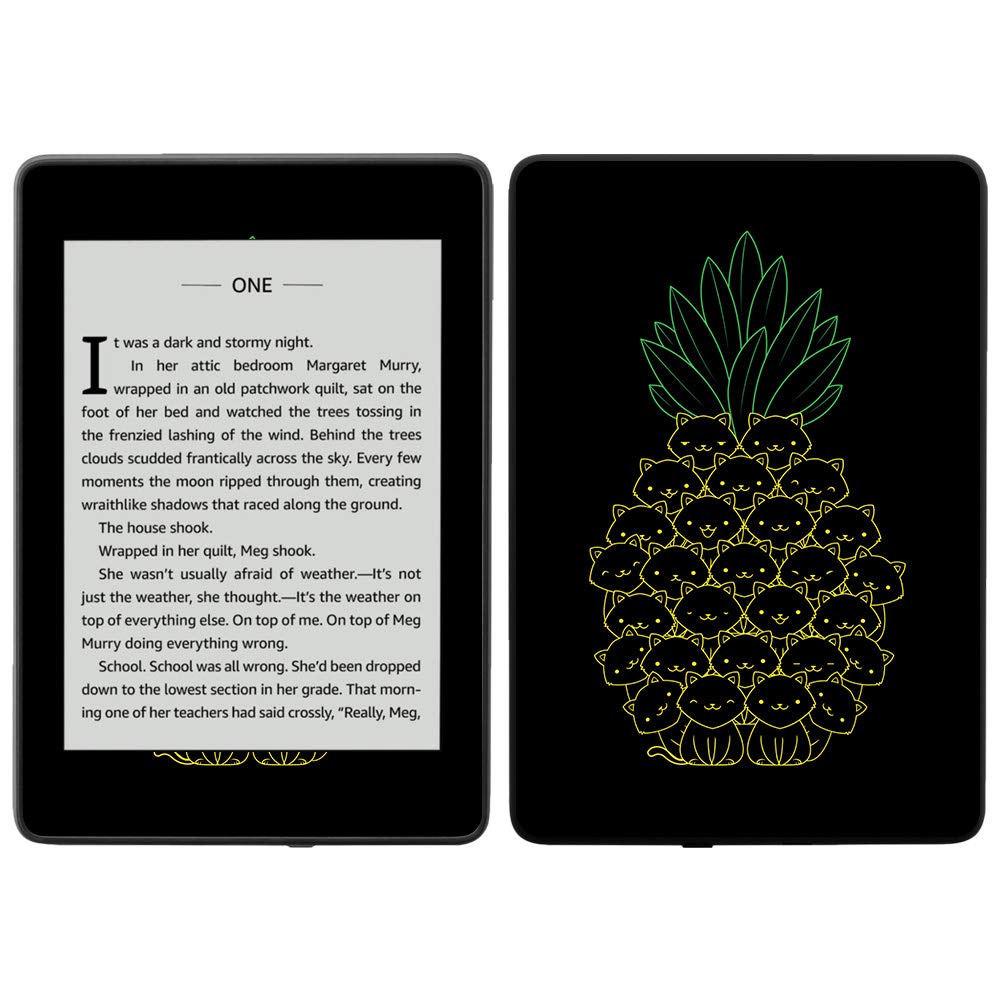 MightySkins Vinyl Decal Wrap Cover for Amazon Kindle Paperwhite 2018 (10th Gen) - Cat Pineapple Design | Waterproof Protective Skin | Durable & Easy to Apply | Made in USA | Perfect for Travel, Reading & Gift Giving