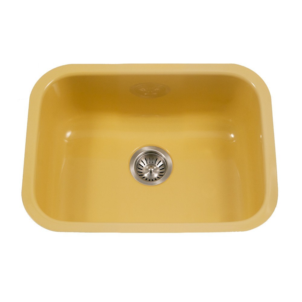Houzer PCS 2500 Porcelain Enamel Steel Undermount Single Bowl Kitchen Sink - Durable & Stylish for Modern Kitchens, Perfect for Cooking & Dishwashing