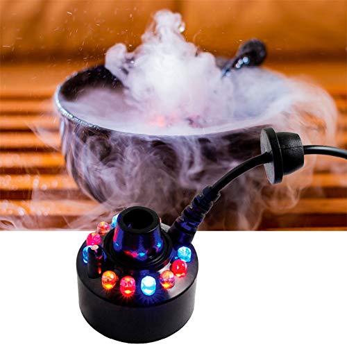 PULACO Indoor Fountain Mist Maker - Small Pond Fog Machine, Water Feature Atomizer & Air Humidifier for Home Decor, Halloween Party, Garden, Aquarium & Relaxation