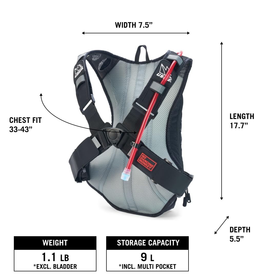 USWE Outlander Hydration Pack 9L with 2L Water Bladder - Lightweight Cycling Backpack for Mountain Biking, Hiking, Trail Running & Outdoor Adventures (Yellow) - Stay Hydrated During Sports & Fitness Activities