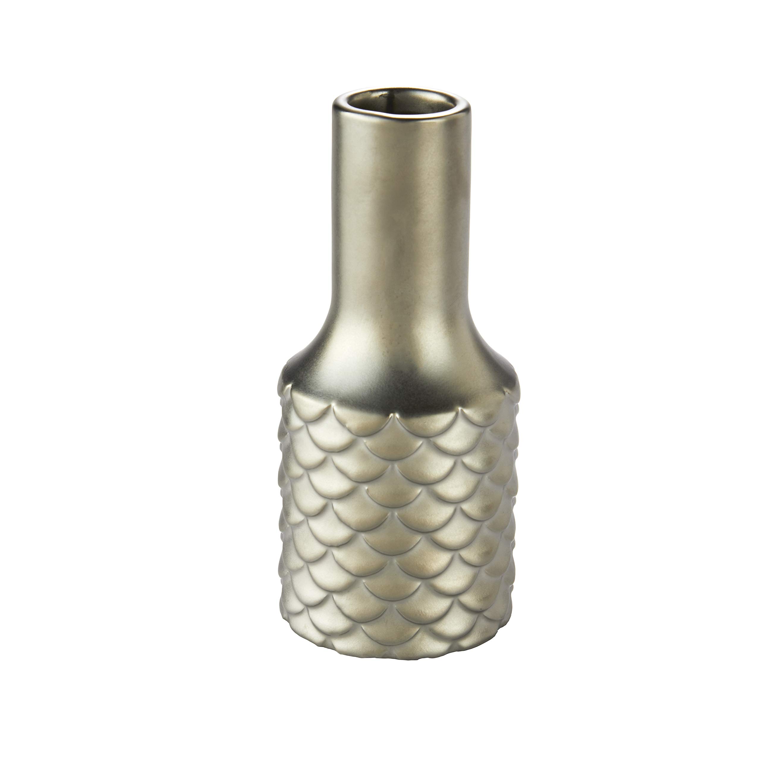 SKL Home Vern Yip Silver Koi Vase - Modern Decorative Ceramic Vase for Living Room, Dining Table, Office & Wedding Centerpiece Decor