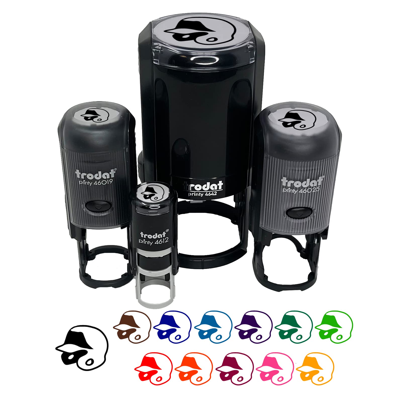 Self-Inking Rubber Stamp for Baseball & Softball Batting Helmets - 3/4 Inch Small Stamp with Black Ink - Perfect for Crafting, Planners, and DIY Projects