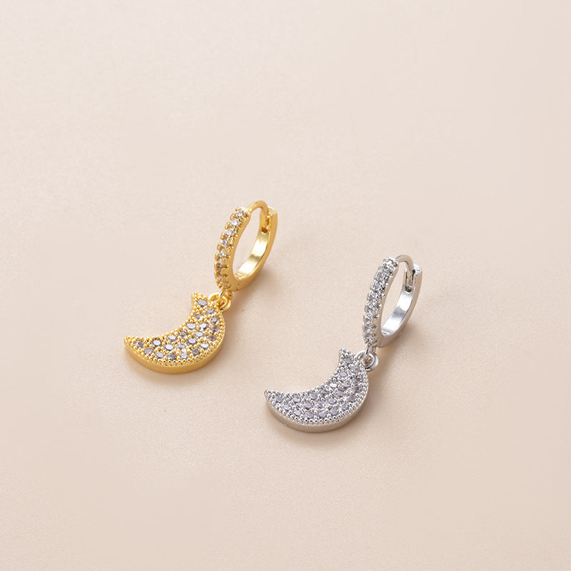 18K Gold Cartilage Huggie Earrings with Flower Dangle Design | HSPJ878 | Perfect for Everyday Wear, Parties & Special Occasions