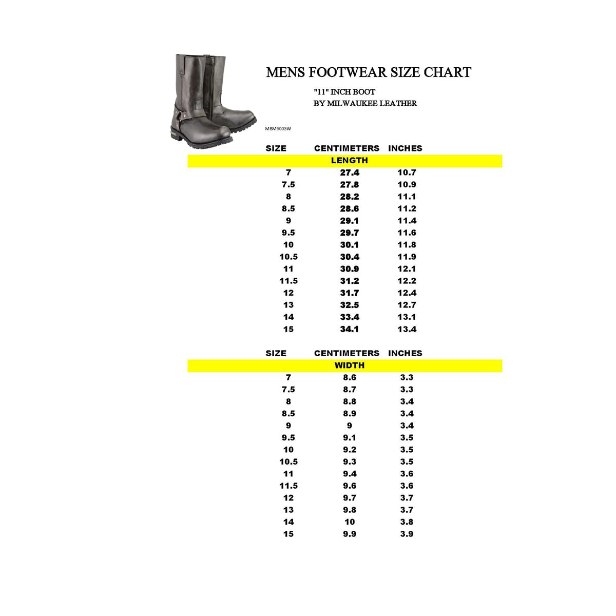 Milwaukee Leather Men's Premium Classic Motorcycle Boots - 11.5W - Durable & Comfortable Riding Boots for Harley, Cruiser & Adventure Bikes