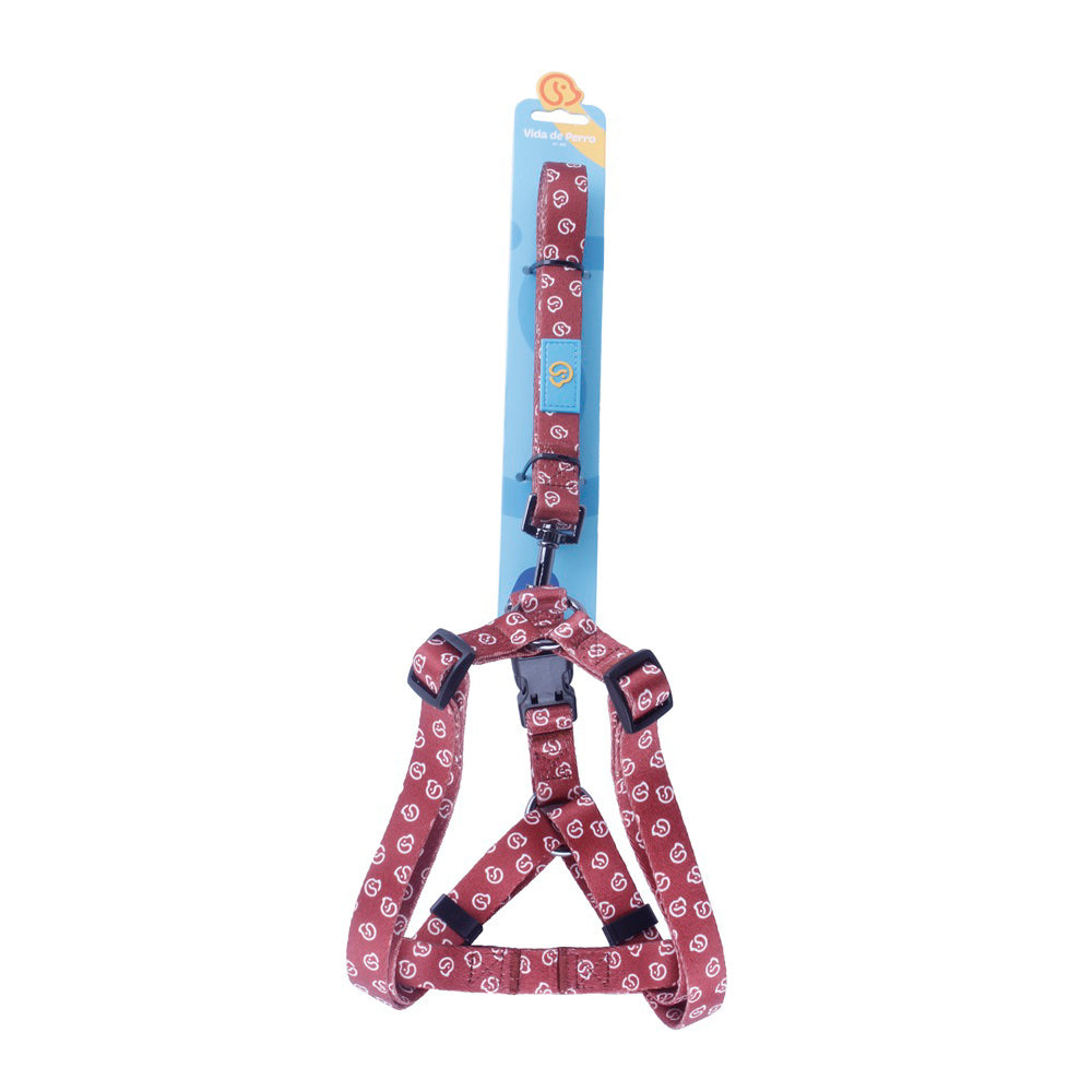 Small Brown Nylon Dog Harness with Leash - Adjustable & Durable for Small Dogs, Perfect for Walking, Training & Outdoor Adventures