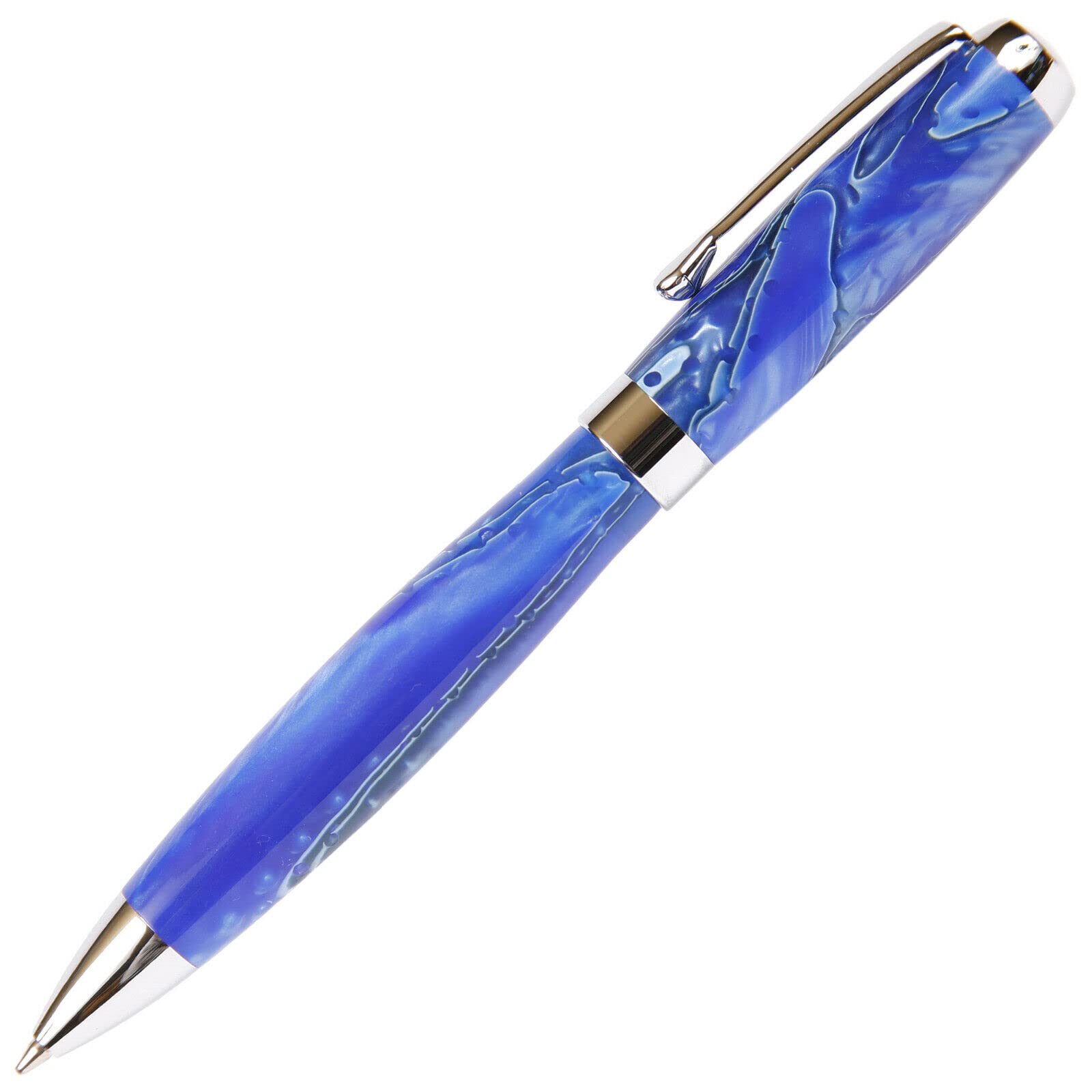 Elegant Tuscany Blue & Pearl Ballpoint Pen - Marbleized Gloss Finish for Smooth Writing | Perfect for Office, School & Gift Giving