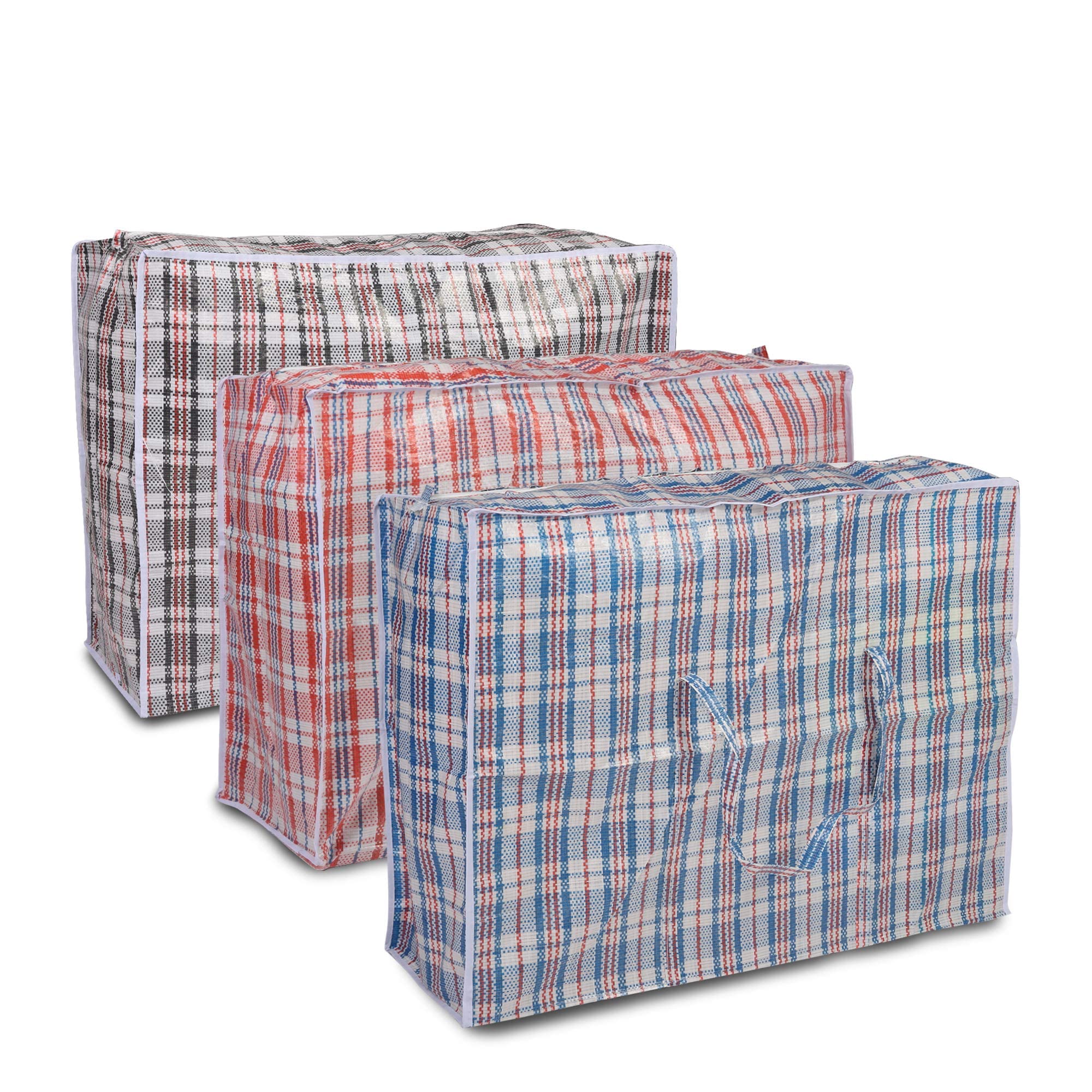 3PCS Heavy Duty 35 Gallon Extra Large Storage Bags - Reusable Moving Tote Bags with Zippers & Carrying Handles for Clothes, Blankets, Bedding, Shoes - Perfect for Home Organization, Moving, Travel & Storage