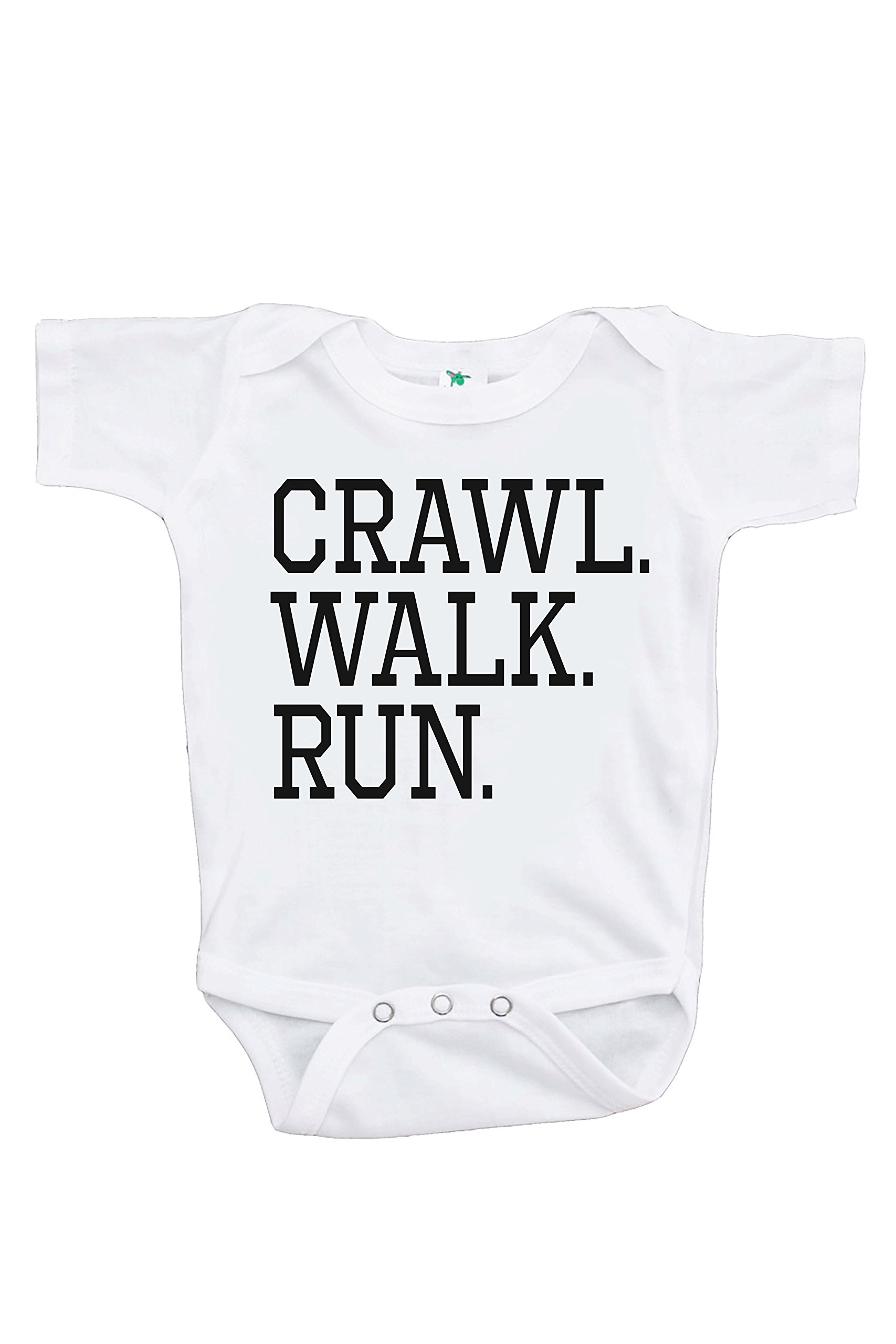 7 ate 9 Apparel Kids Crawl Walk Run One-Piece Bodysuit - Soft Cotton Baby Romper for Playtime, Daycare & Family Outings