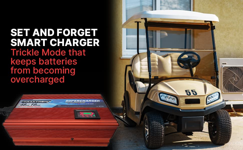 48V EZGO RXV & TXT Golf Cart Battery Charger - Supercharger for Fast Charging | Perfect for Golf Courses, Resorts & Home Use