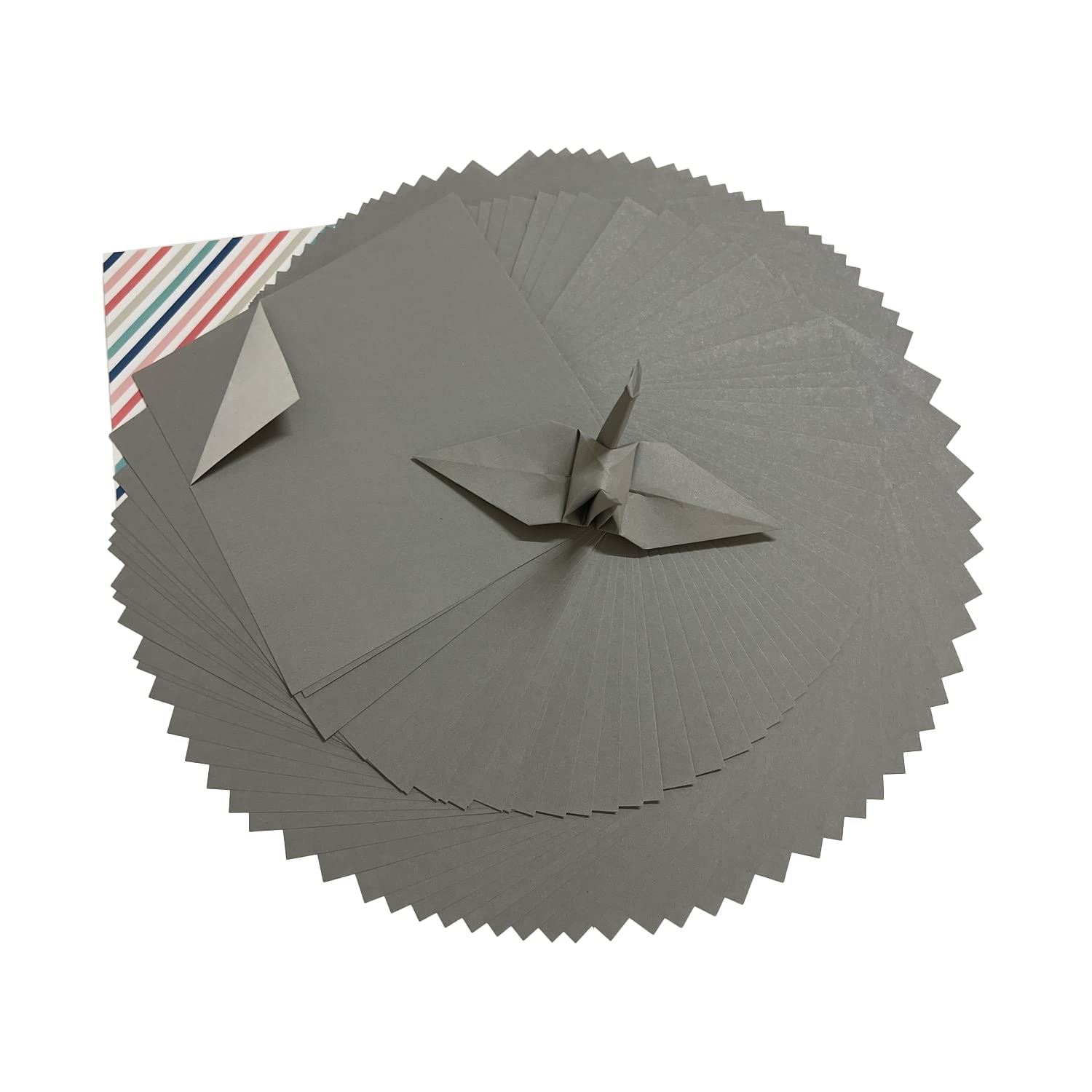 101 Sheets Origami Paper - 6x6 Inch One-Sided Colorful Square Folding Paper for Origami Cranes, DIY Crafts, Scrapbooking & Paper Art Projects - Perfect for Classroom, Home Decor & Gift Wrapping (Lamp Room Gray)