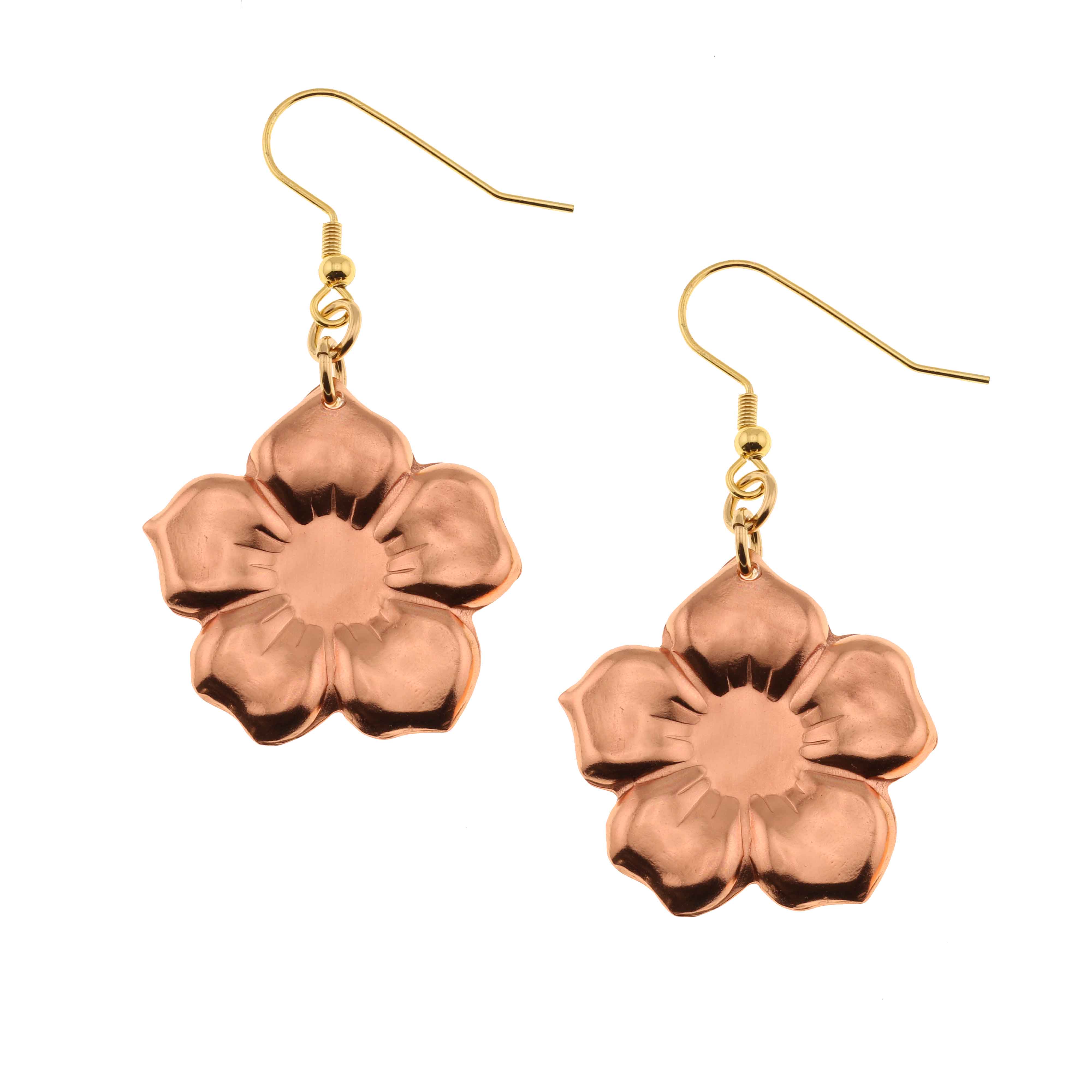 Copper Forget Me Not Flower Earrings - Handmade Dainty Floral Stud Earrings for Women - Perfect for Weddings, Anniversaries & Everyday Wear