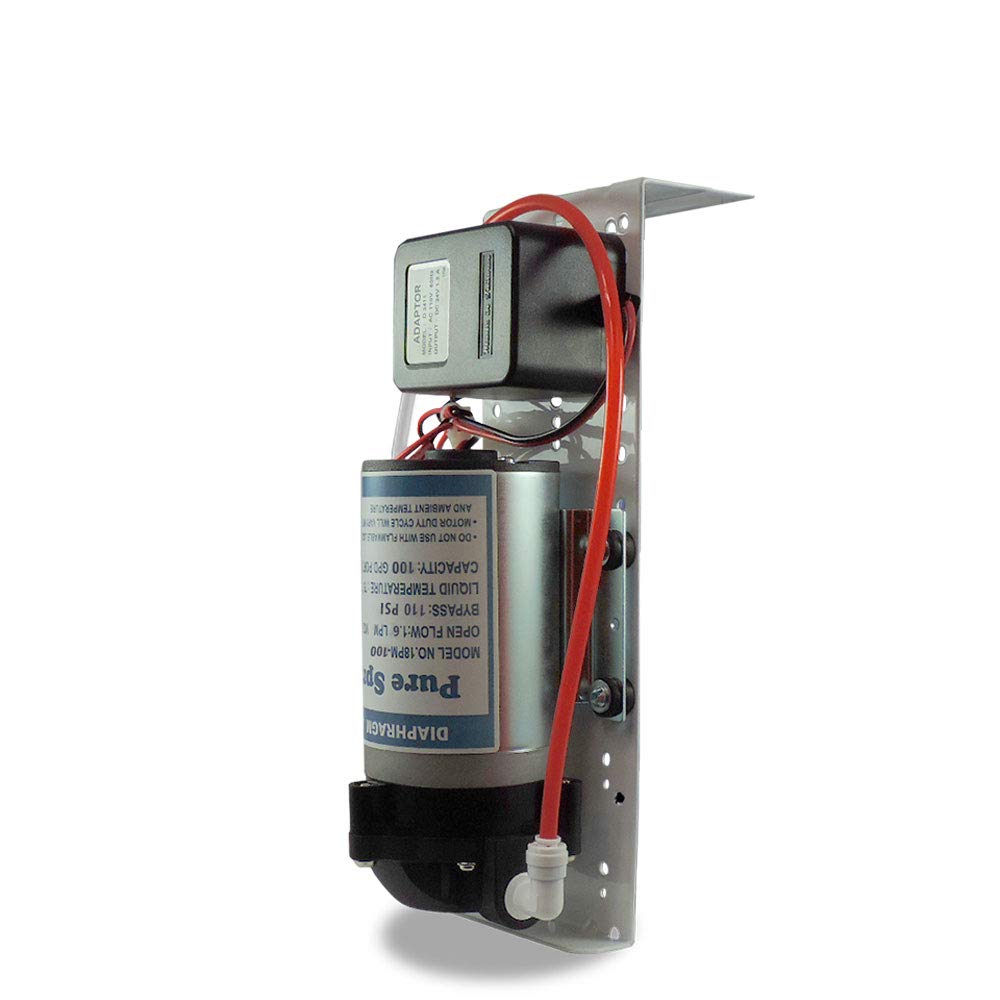 50 GPD Reverse Osmosis Booster Pump with High & Low Pressure Switches, Holding Bracket, 2 Fittings (1/4