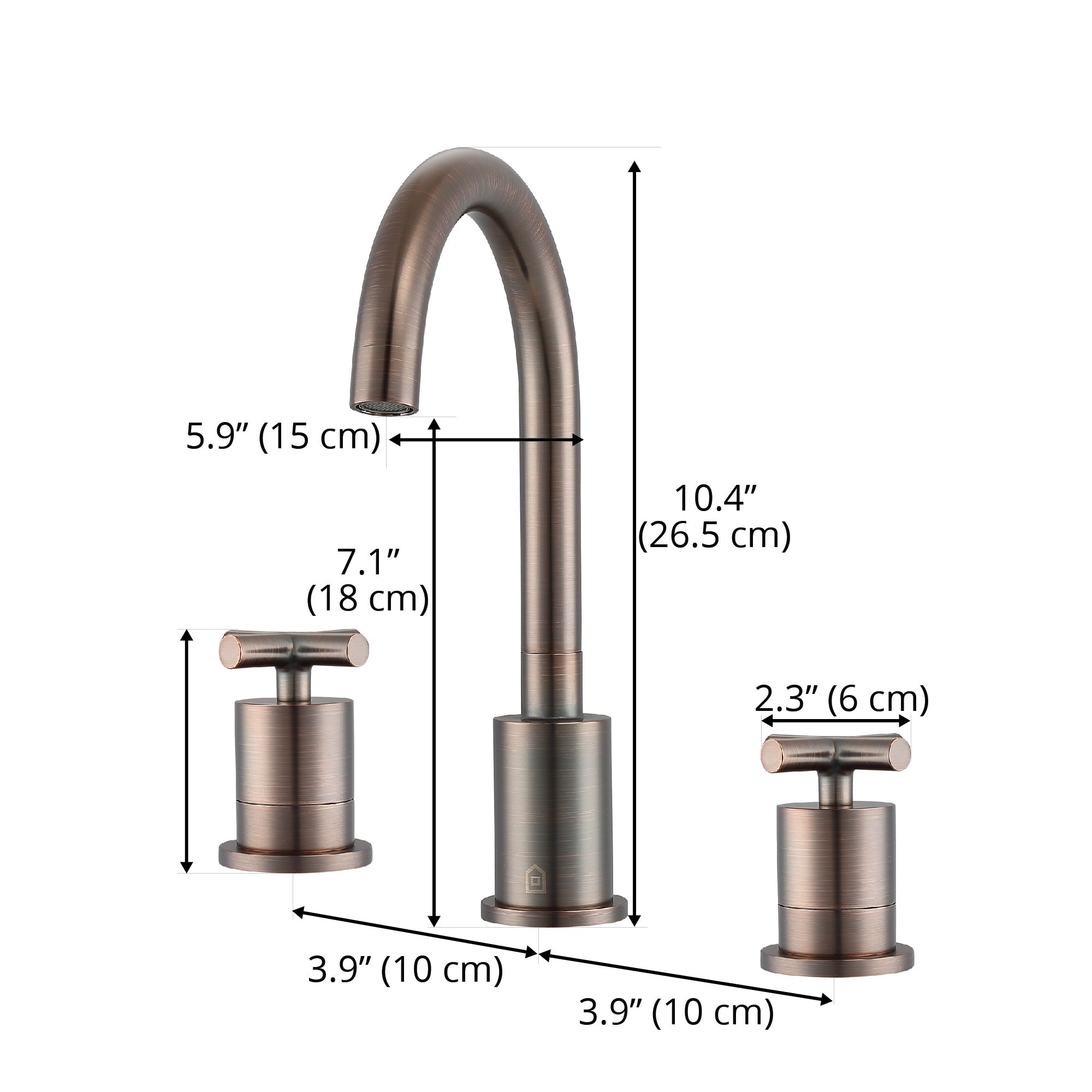 Ancona Ava Widespread 3-Hole Bathroom Faucet with Cross Handles in Oil Rubbed Bronze - Perfect for Modern Vanities and Bathroom Sink Upgrades
